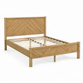 Lit double avec cadre en pin massif naturel 160 x 200 cm