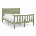 Cadre de lit double vert en pin massif 140 x 190 cm