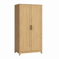 Armoire de chambre 2 portes en chêne massif rectangulaire 100 x 55 x 200 cm