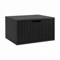 Meuble sous vasque suspendu noir en MDF rectangulaire 60 x 46 x 40 cm