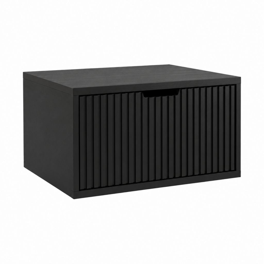 Meuble sous vasque suspendu noir en MDF rectangulaire 60 x 46 x 40 cm